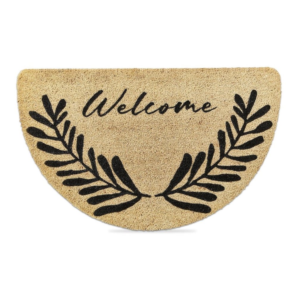 Tag Welcome Fern Shaped Coir Mat